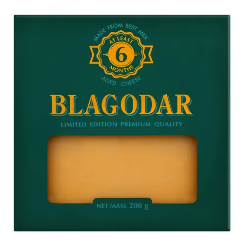 Сир 45% твердий Blagodar к/у 200г
