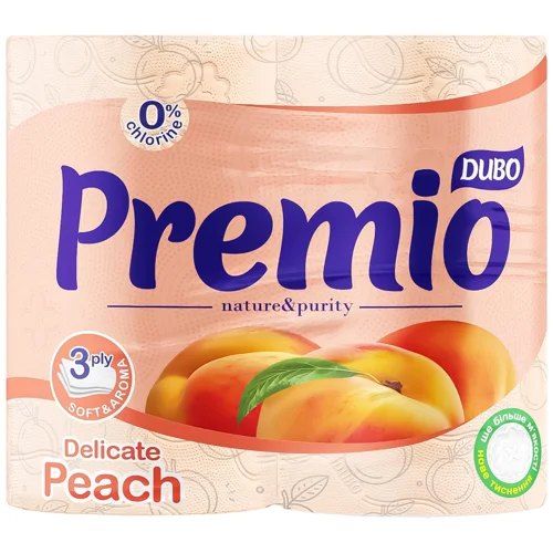 Туалетний папір Диво Premio Aroma Персик 3-шаровий 4шт