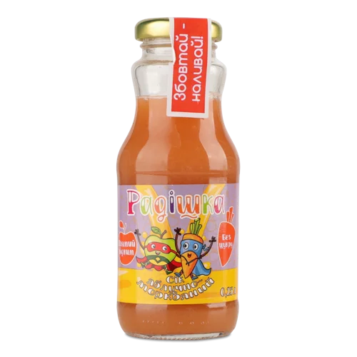 Сік Натуральний Неосвітлений Прямого Віджиму Яблучно-Морквяний, п/пл 0.25л