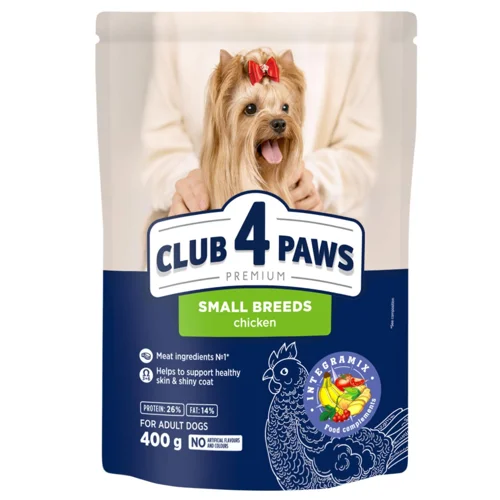 Корм сухий Club 4 Paws Premium з куркою для собак малих порід 400г
