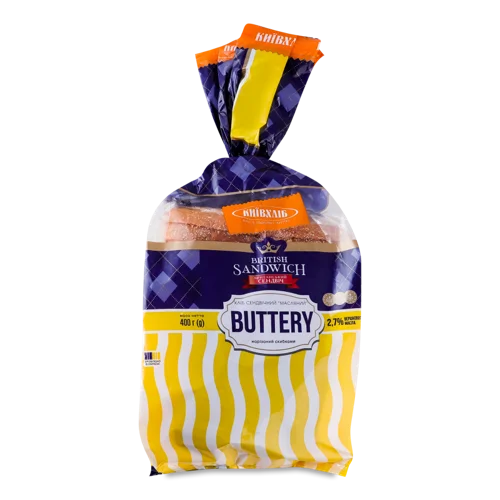 Хліб Нарізний Сендвічний Масляний Вищого ґатунку Київхліб, м/у 400г