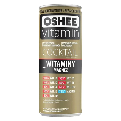 Напiй Oshee Vitamin Cocktail Vitamins+Magnesium 250мл