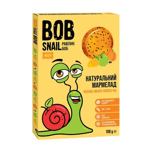 Мармелад Bob Snail яблуко-манго-гарбуз-чіа без цукру 108г