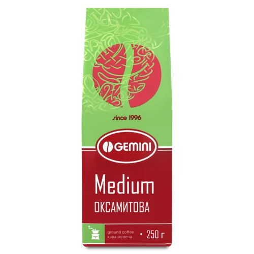 Кава Натуральна Смажена Мелена Вищого Ґатунку Medium Gemini, 250г