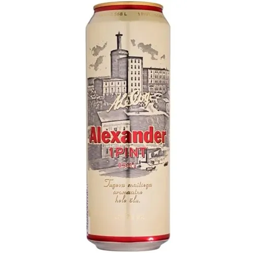 Пиво A. Le Coq Alexander Pint 5,2% світле в залізній банці, 0,568л