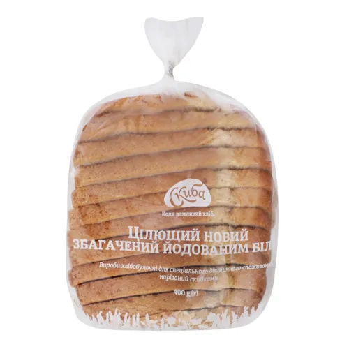 Хліб нарізний Цілющий новий збагачений йодованим білком Скиба м/у 400г