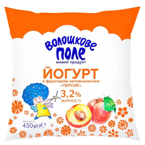 Йогурт Волошкове поле персик 3,2% 450г