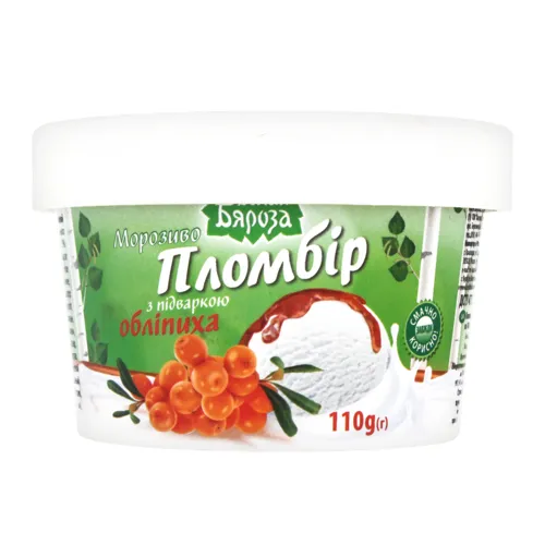 Морозиво 15% пломбір з підваркою Обліпиха Белая Бяроза ст 110г