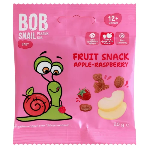 Цукерки фруктово-ягідні BOB Snail яблуко-малина 20г