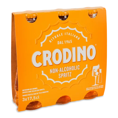 Безалкогольний Газований Напій Аперитивний Spritz Crodino к/у, 3х0.175л