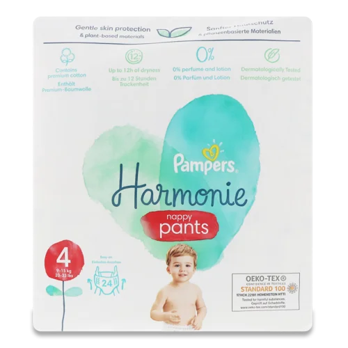 Підгузки-Трусики Для Дітей Harmonie Pampers 9-15кг, 24шт, в/ґ