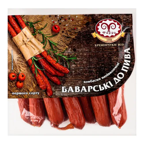 Ковбаски Фарро Баварські до пива напівкопчені