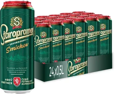 Упаковка пива Staropramen 10 світле фільтроване 4.0% 0.5л x 24 шт