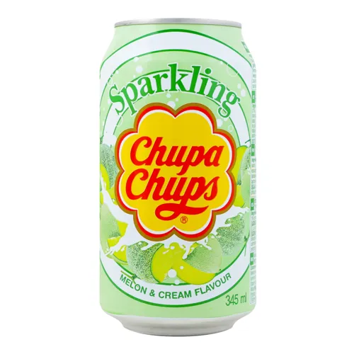 Напій безалкогольний газований Melon&Cream Chupa Chups з залізною банкою 345мл