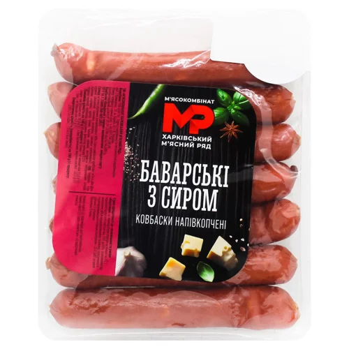 Ковбаски Харківський Мясний Ряд Баварські з сиром н/к в/г фас ваг'