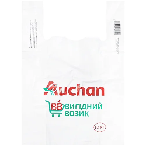 Пакет Auchan білий 51мк 10кг
