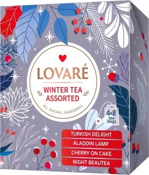Новогодняя коллекция чая Lovare Winter tea Assorted 4 вида по 8 шт