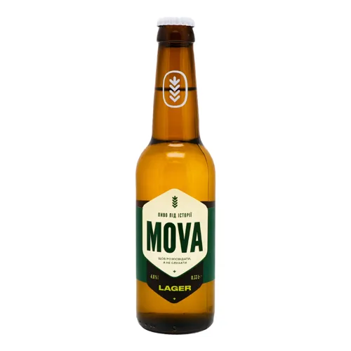 Пиво 0.33л 4.6% світле нефільтроване непастеризоване Lager Mova brewing co пл