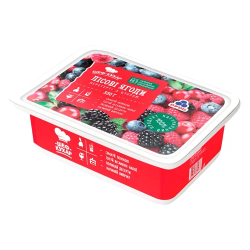 Лісові ягоди Рудь перетерті з цукром 350г