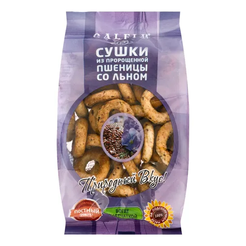 Сушки з пророщеної пшениці з льоном Galfim м/у 200г