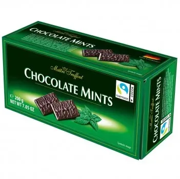 Плитки чорного шоколаду - м'ята Maitre Truffout Chocolate Mints 200г