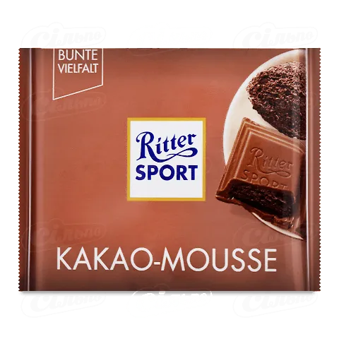 Шоколад молочний Ritter Sport з начинкою какао-мусс 100г
