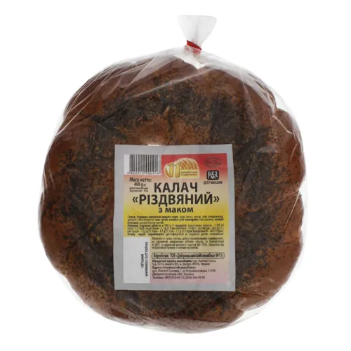 Калач з маком Різдвяний Дніпровський хлібокомбінат №11 м/у 400г