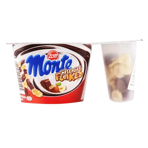 Десерт молочний з шоколадом і лісовими горіхами та пластівцями Choco Flakes Monte Zott 125г
