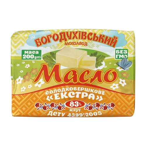 Масло 83% солодковершкове Екстра Богодухівський молзавод м/у 200г