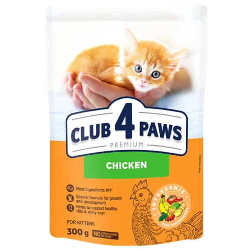 Корм сухий Club 4 Paws Premium з куркою для кошенят 300г