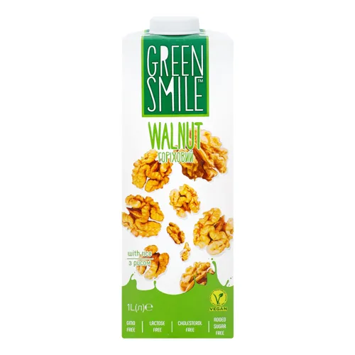 Напій рисово-горіховий 2% ультрапастеризований збагачений кальцієм Walnut Green Smile т/п 1л