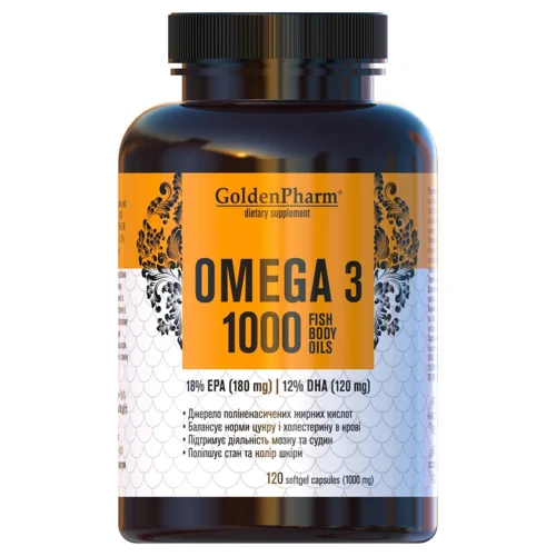 Жирні кислоти Golden Pharm Омега-3 1000мг 120шт