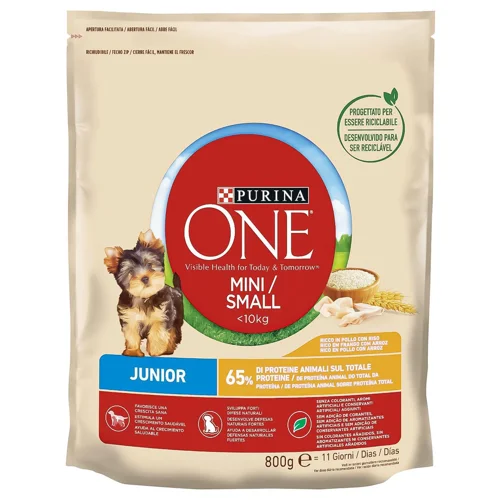 Корм сухий Purina One Junior з куркою та рисом для цуценят малих порід 800г