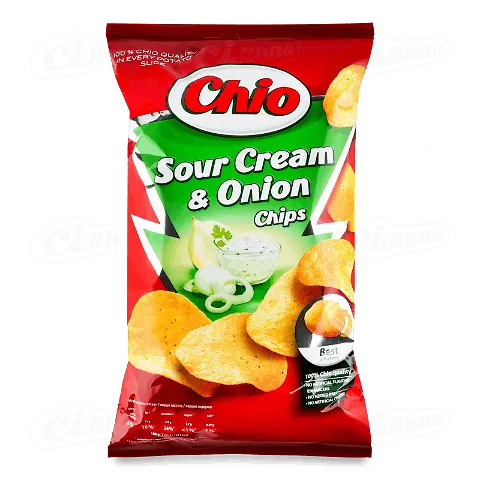 Чіпси Chio картопляні зі смаком сметани та цибулі 150г