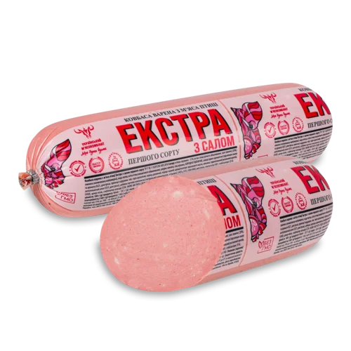 Ковбаса Варена Вищого Ґатунку З М'яса Птиці Екстра З Салом, 1 кг