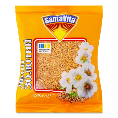 Насіння Льону Золотого Santa Vita, Вищого Ґатунку, Натуральна Оболонка, 125г