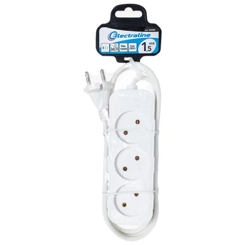 Подовжувач Electraline 3 розетки 1,5м