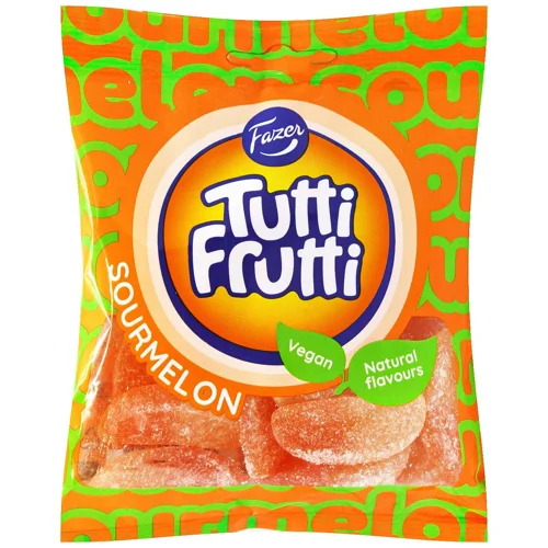 Цукерки Fazer Tutti Frutti Диня з кислинкою жувальні 90г