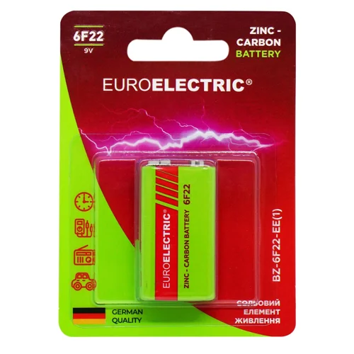 Батарейка сольова Euroelectric 6F22 9V