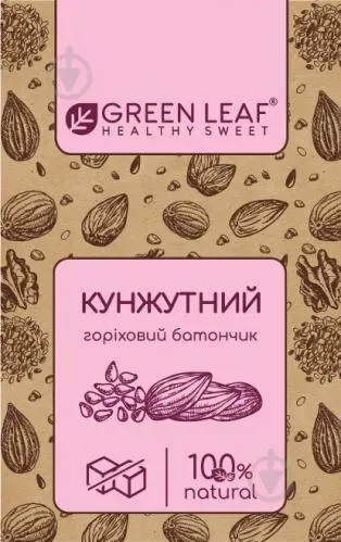 Батончик горіховий Кунжутний 40г Green Leaf