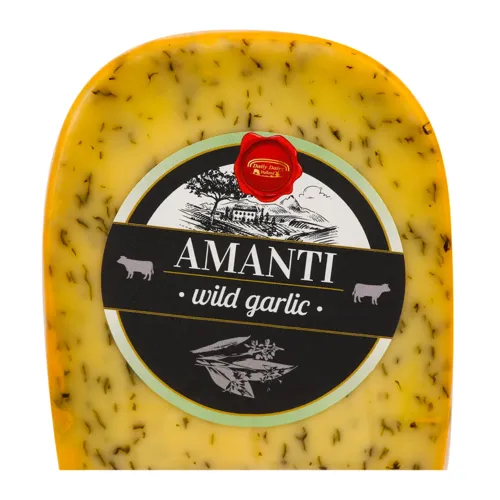 Сир 50% сичужний з часником Голландський Amanti Daily Dairy вищого ґатунку 200г