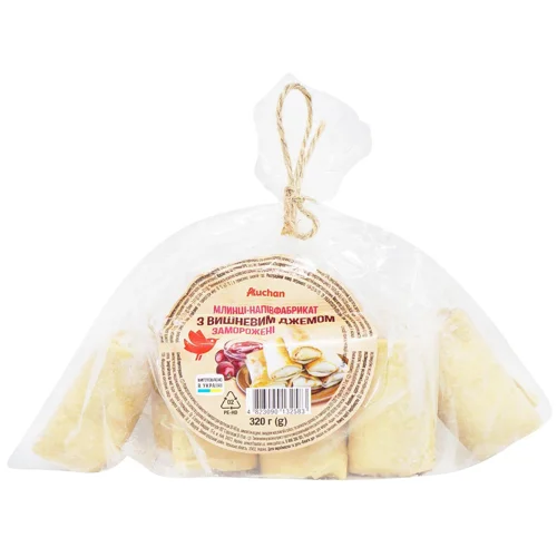 Млинці Auchan з вишневим джемом заморожені 320г