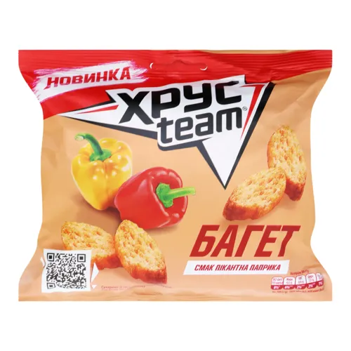 Сухарики Пікантна паприка Багет ХрусTeam м/у 100г