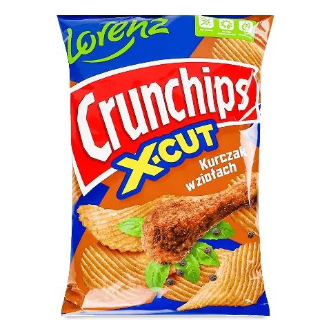 Чіпси Lorenz X-Cut Crunchips смак курки у травах, 140г