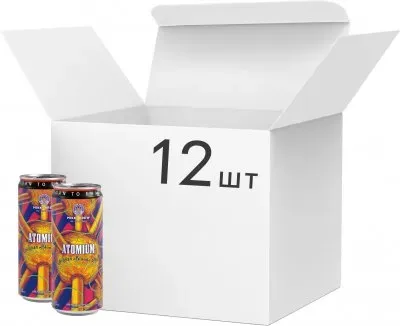Упаковка пива MIKKI BREW Atomium світле нефільтроване 6.5%, 0.33л х 12 шт
