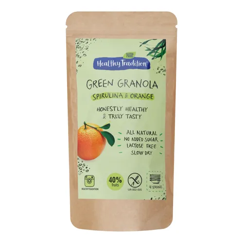 Сніданок сухий «Спіруліна-апельсин» Green granola Healthy Tradition д/п 160г