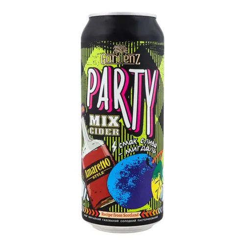 Сидр солодкий газований Слива-мигдаль Party Mix Cider Gardenz