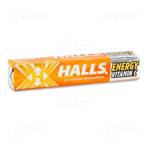 Льодяники Halls зі смаком апельсина з вітаміном С 25,2г