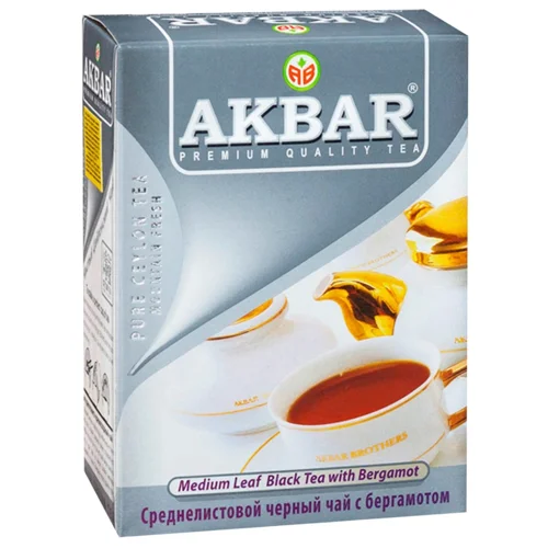 Чай чорний Akbar Earl Grey середньолистовий 100г