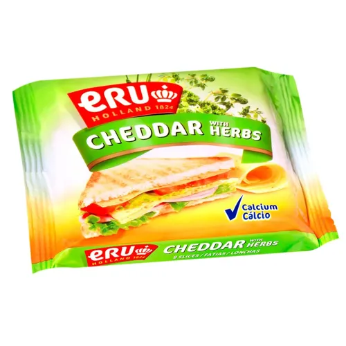 Сир плавлений ERU Cheddar з травами 45% 150г